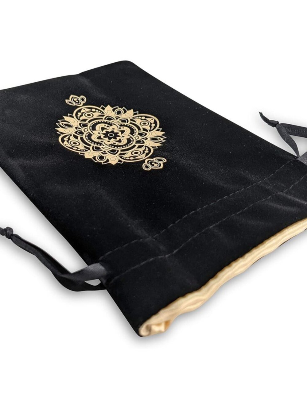 Spiritual Mandala Tarot & Dice Bag I Velvet & Satin Drawstring Pouch Ideal Size - Picture 2 of 3